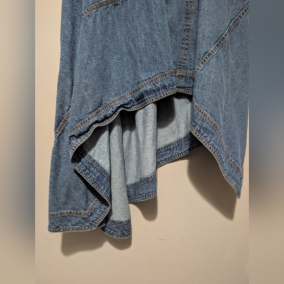 Pilcro Blue Asymmetrical Midi Skirt - Picture 6 of 11